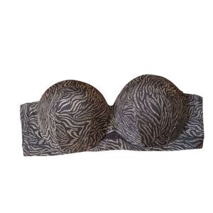 Cacique Comfort Bliss Strapless Balconette Underwire Bra Size 46D
